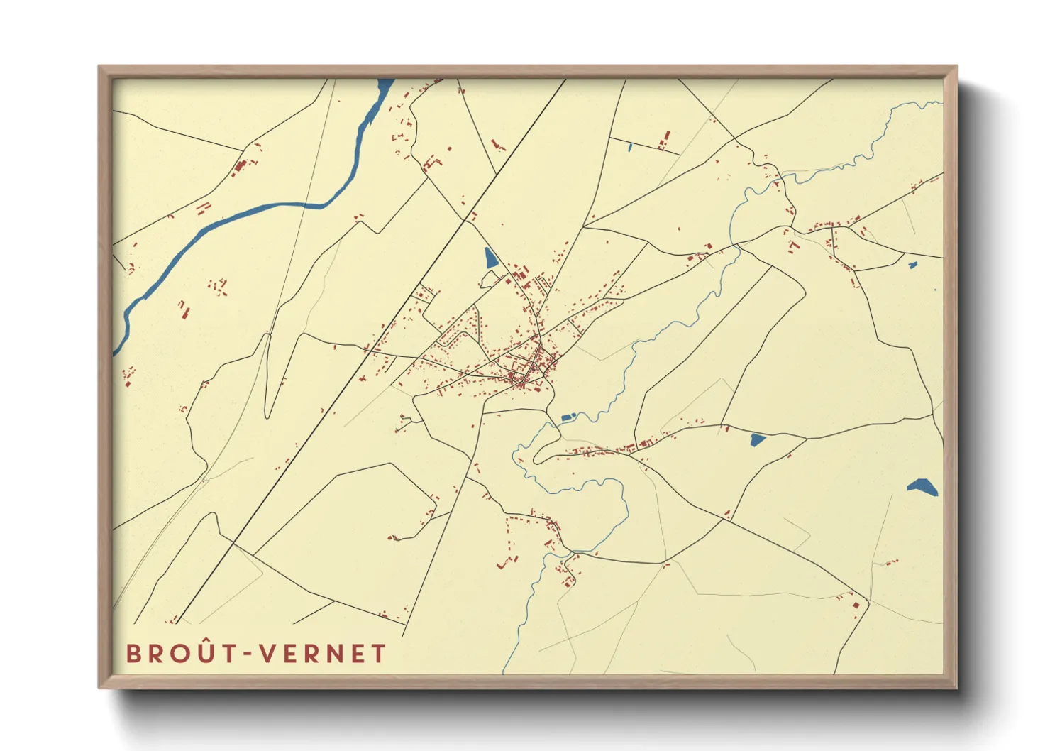 Une affiche de carte sur Broût-Vernet