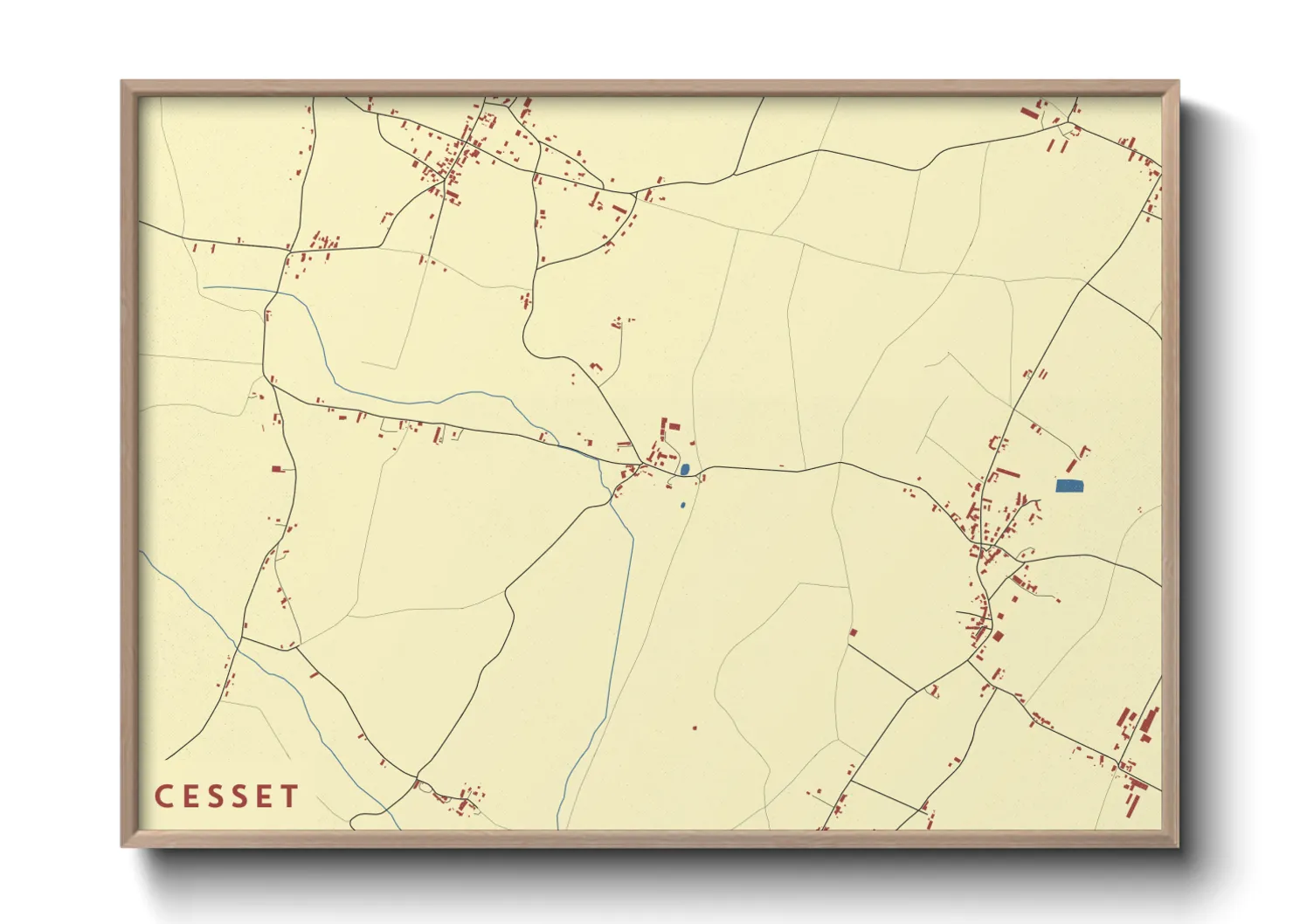 Une affiche de carte sur Cesset