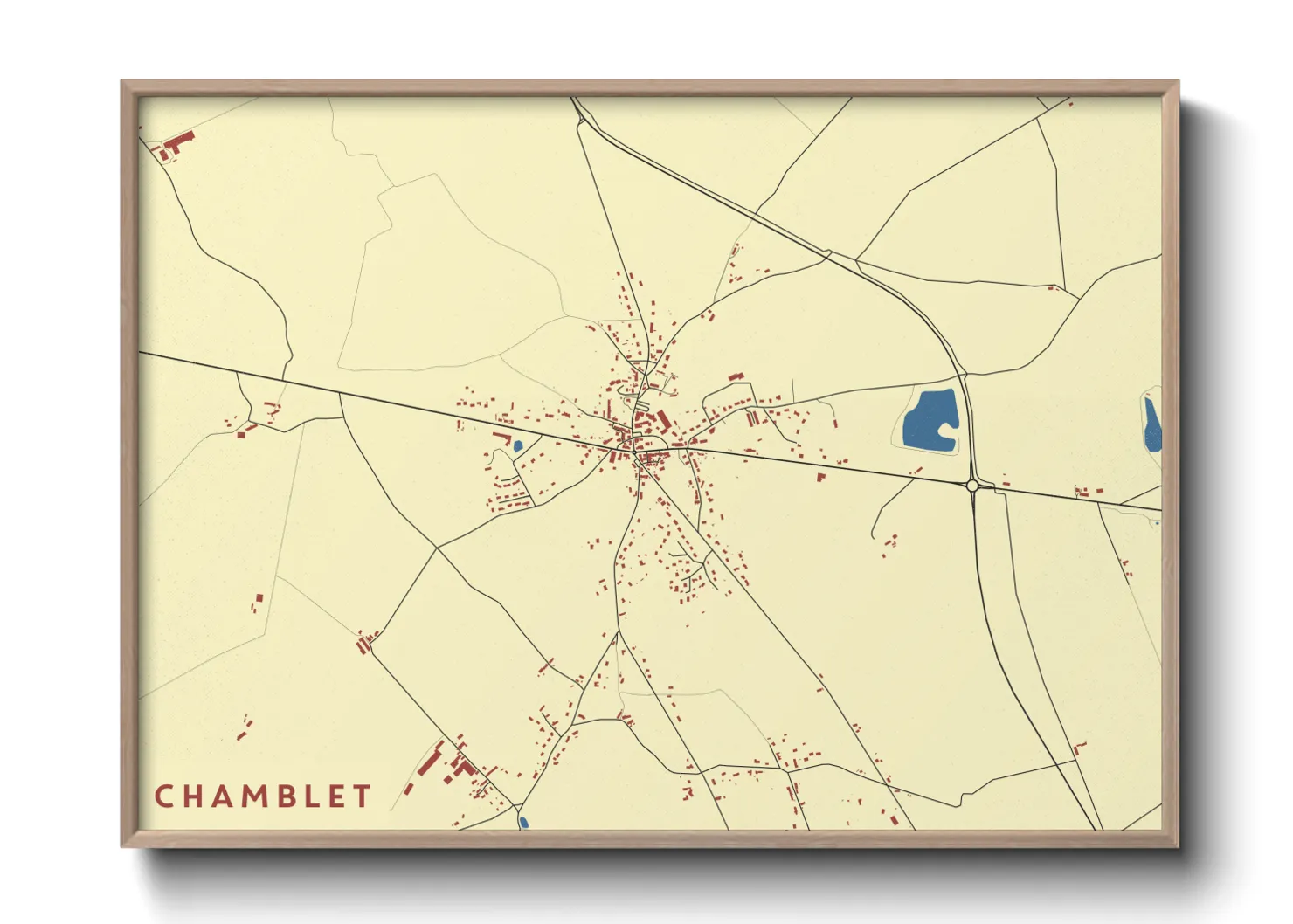 Une affiche de carte sur Chamblet