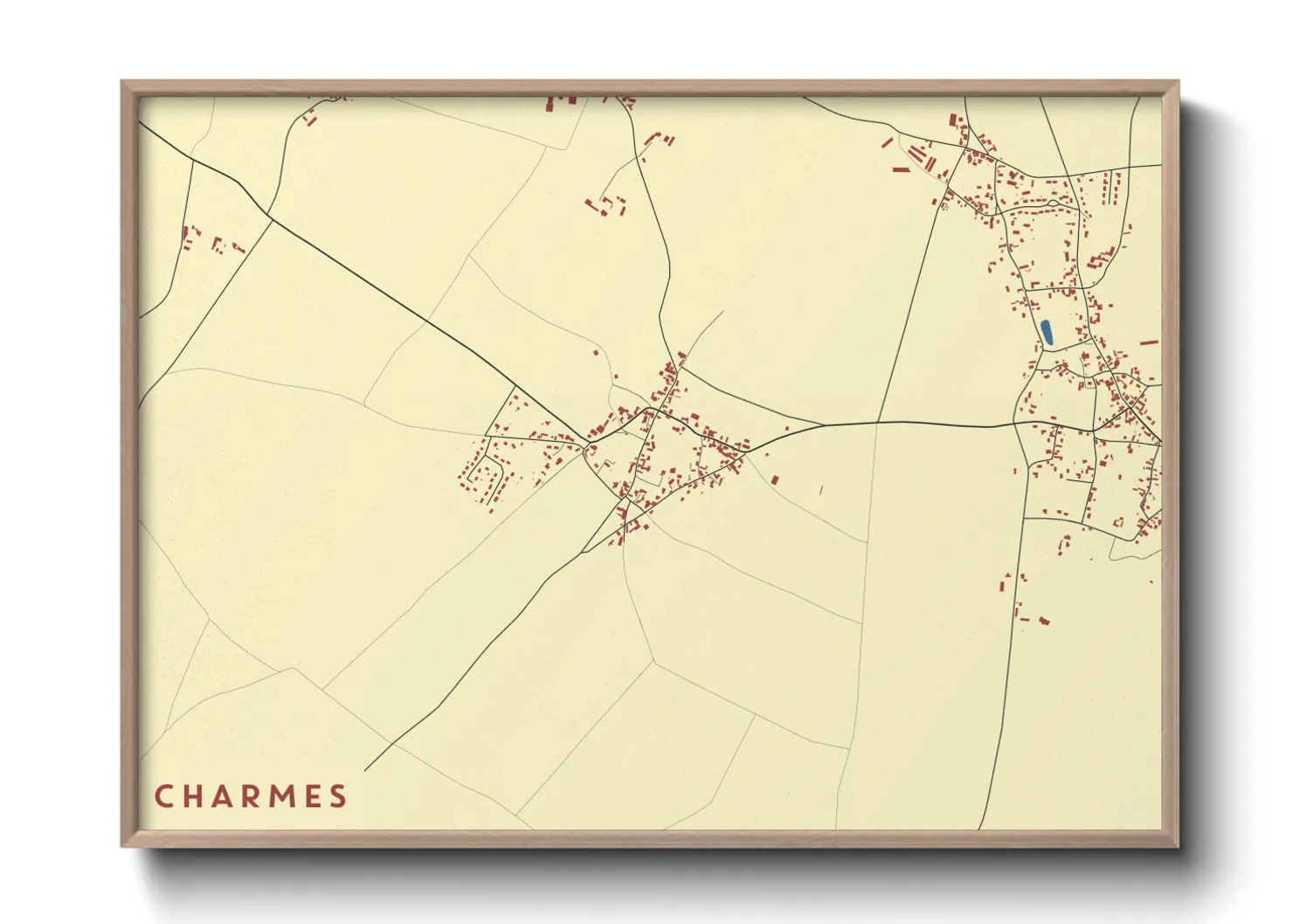Une affiche de carte sur Charmes
