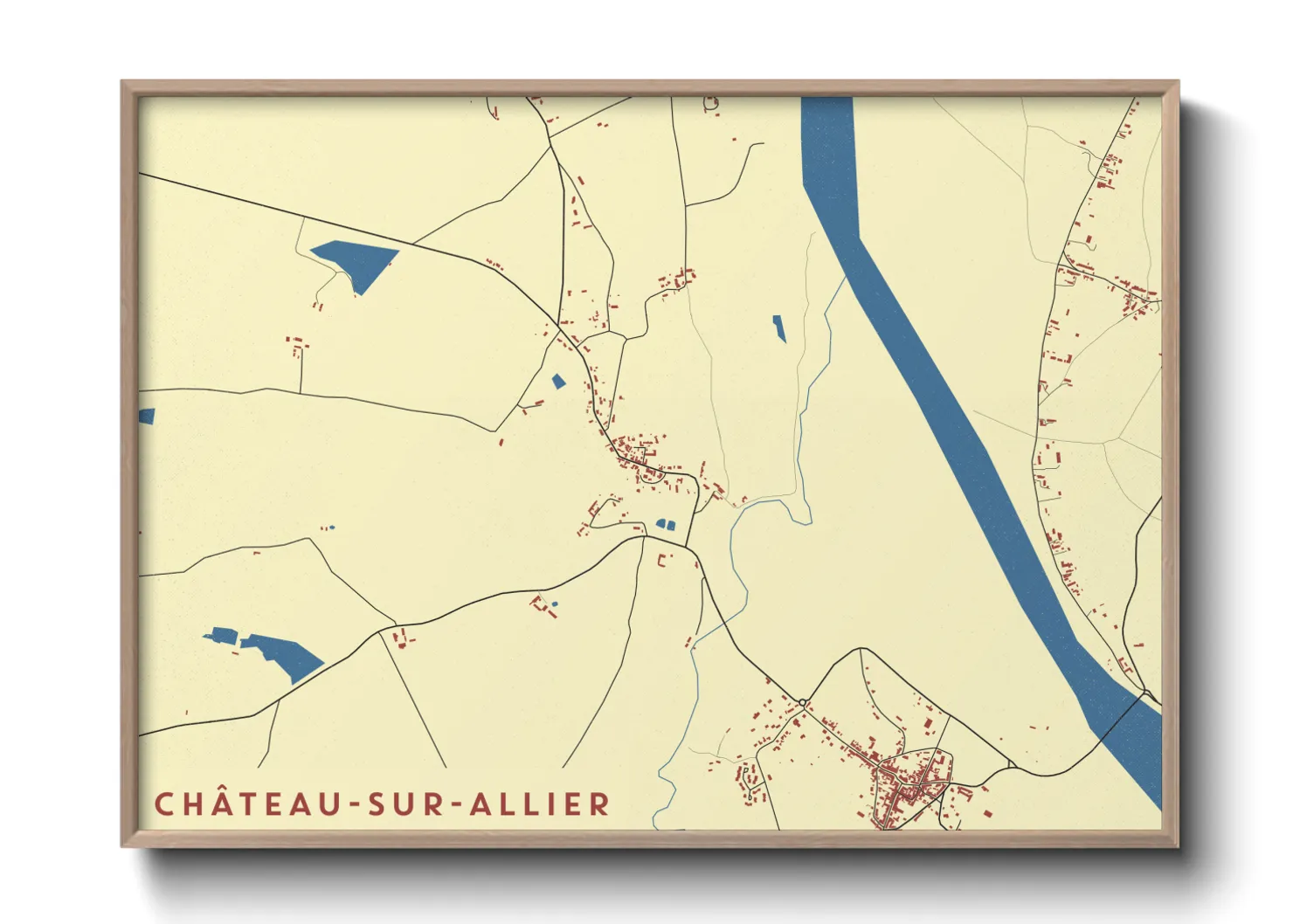 Une affiche de carte sur Château-sur-Allier