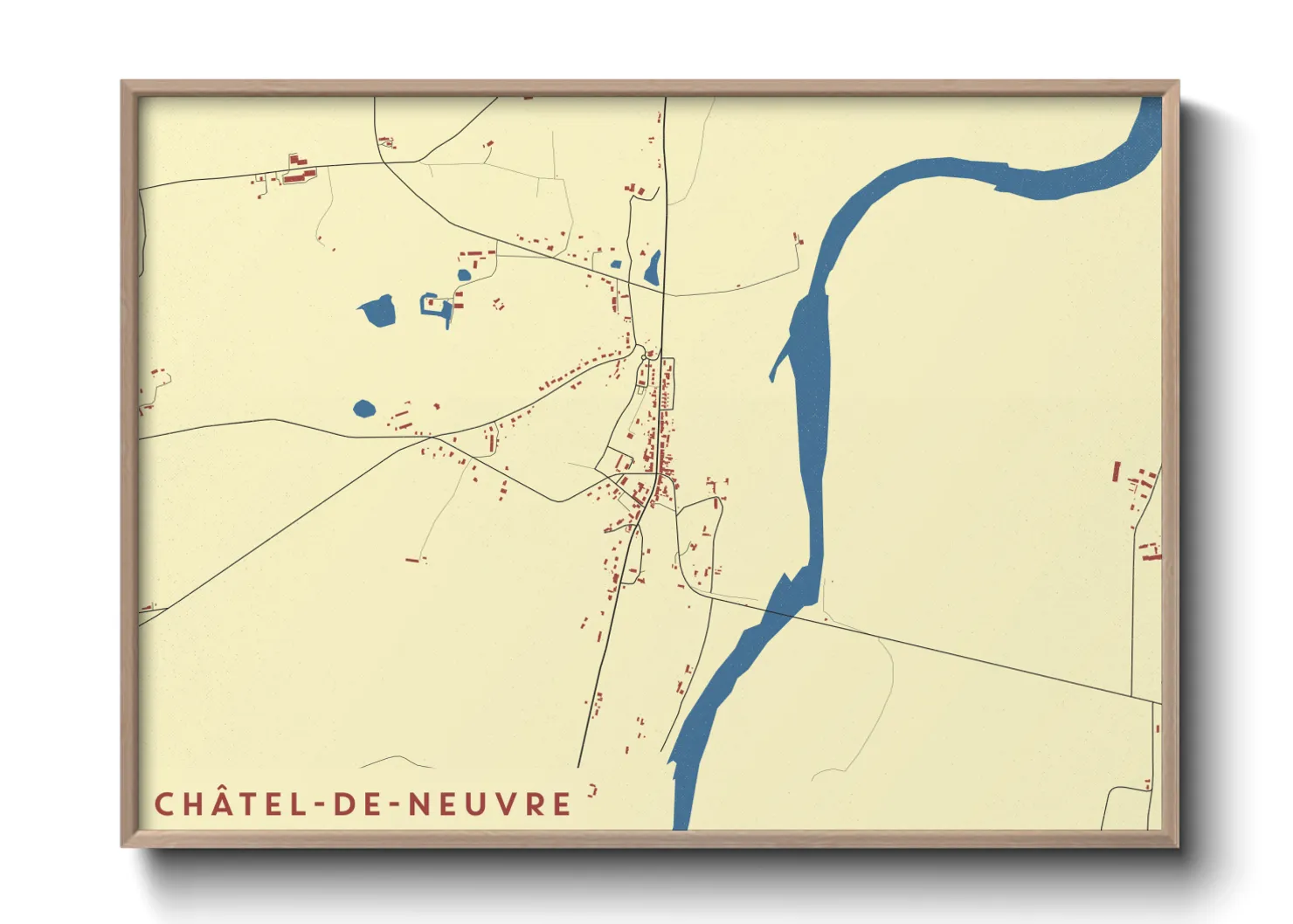 Une affiche de carte sur Châtel-de-Neuvre