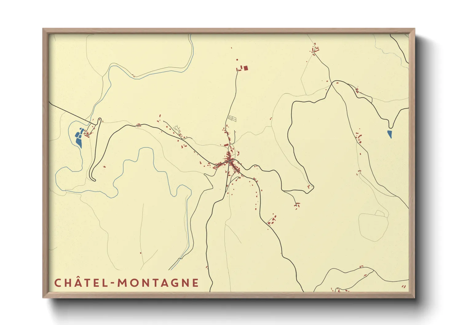 Une affiche de carte sur Châtel-Montagne