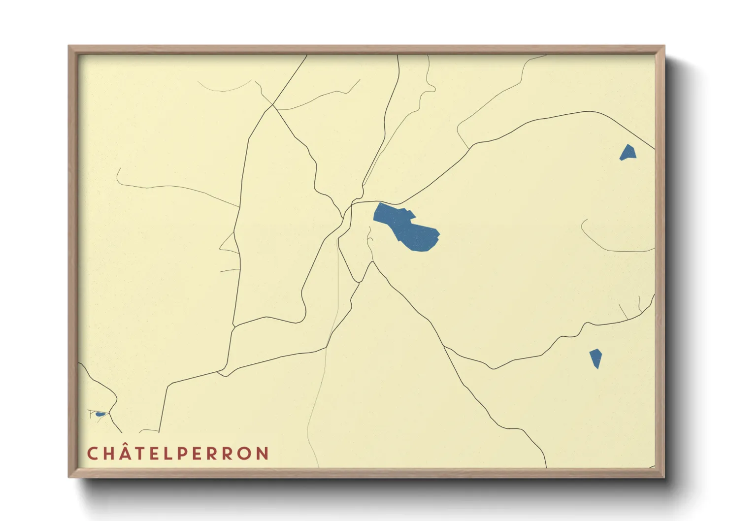 Une affiche de carte sur Châtelperron