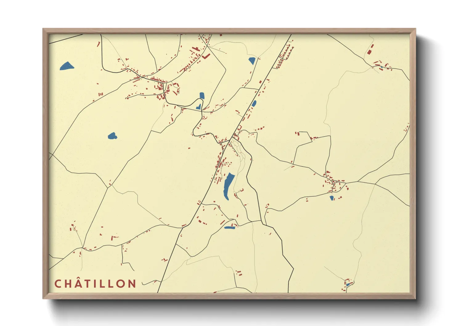 Une affiche de carte sur Châtillon