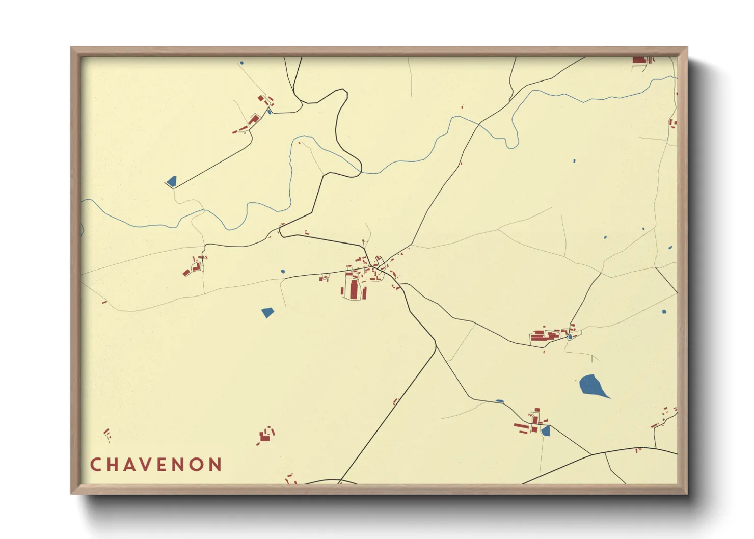 Une affiche de carte sur Chavenon
