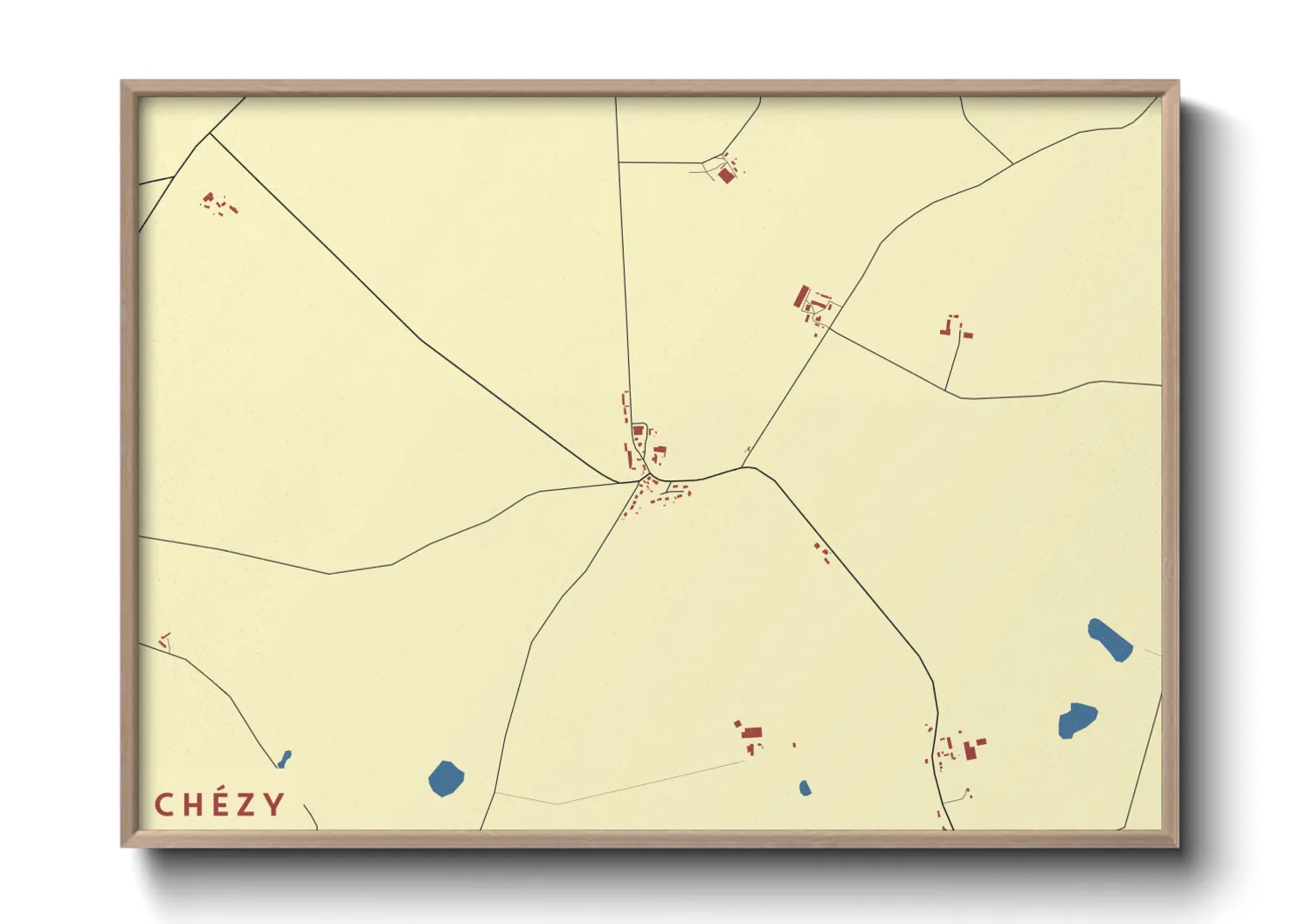 Une affiche de carte sur Chézy