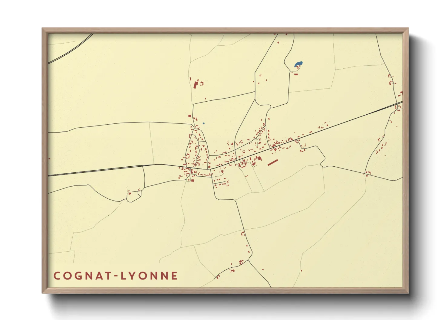 Une affiche de carte sur Cognat-Lyonne
