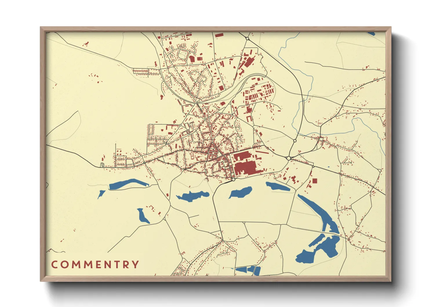 Une affiche de carte sur Commentry
