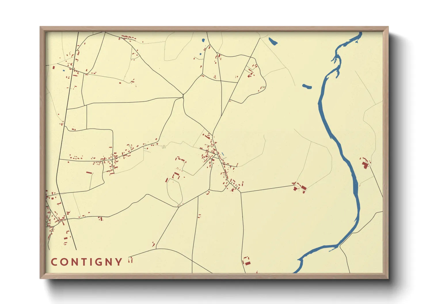 Une affiche de carte sur Contigny