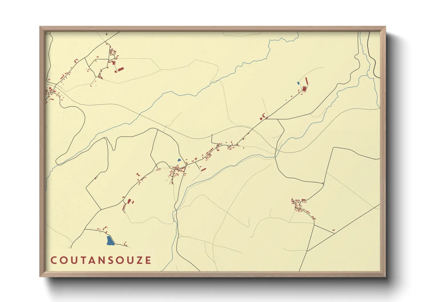 Une affiche de carte sur Coutansouze