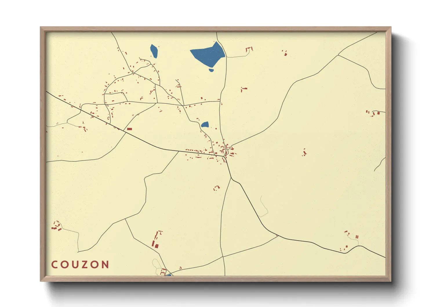 Une affiche de carte sur Couzon