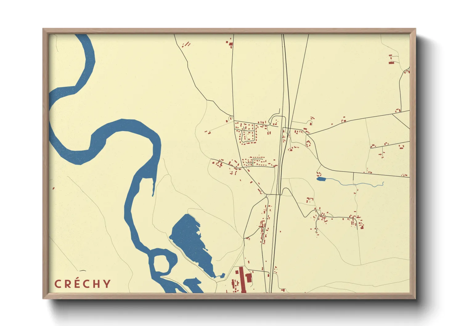 Une affiche de carte sur Créchy