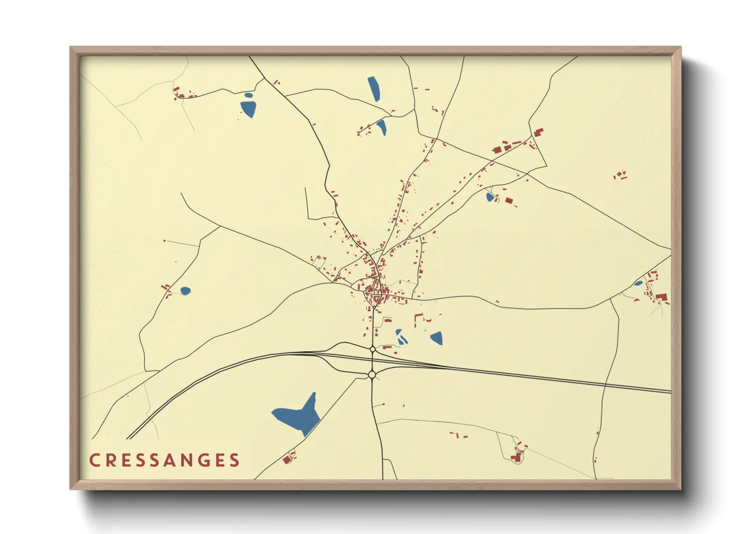 Une affiche de carte sur Cressanges