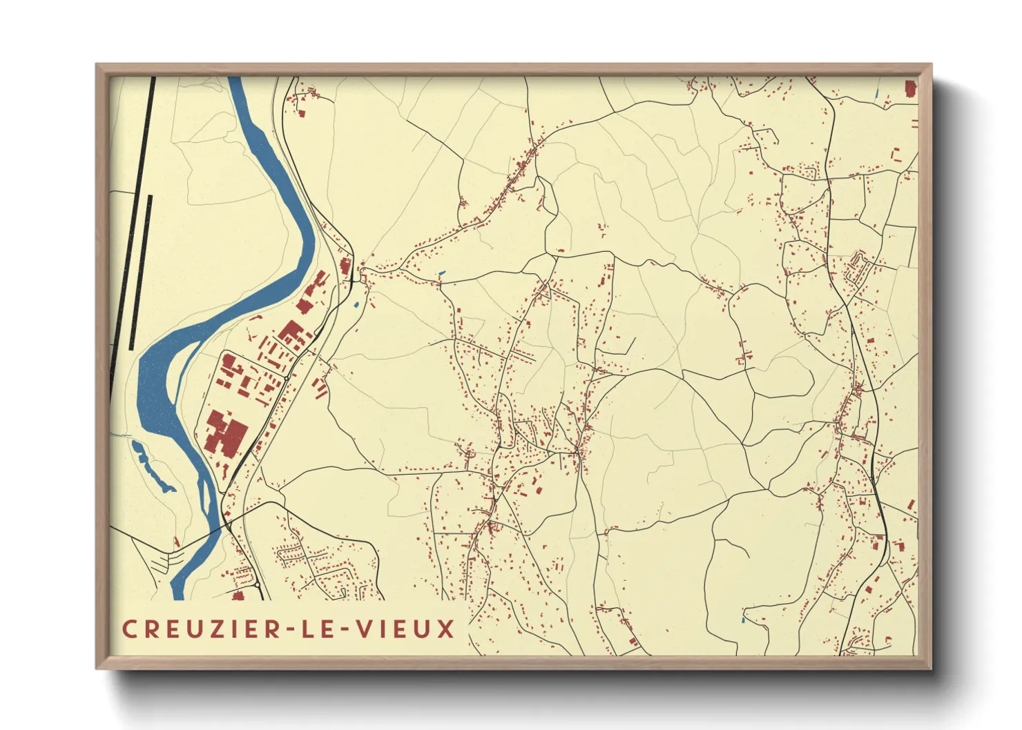 Une affiche de carte sur Creuzier-le-Vieux