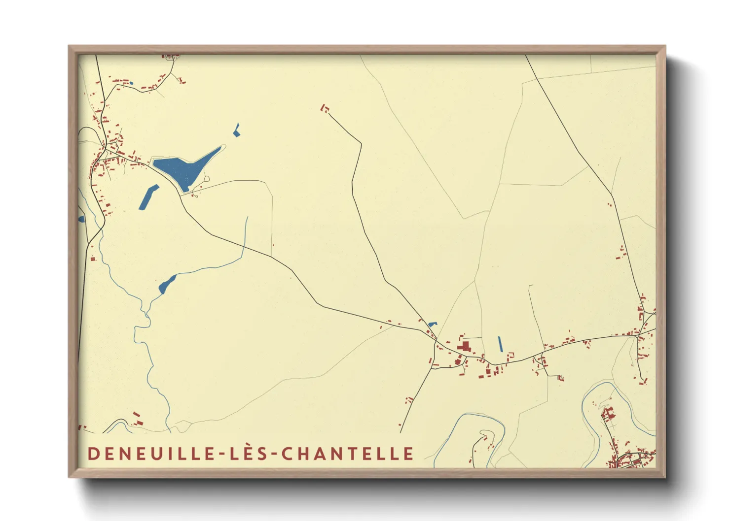 Une affiche de carte sur Deneuille-lès-Chantelle