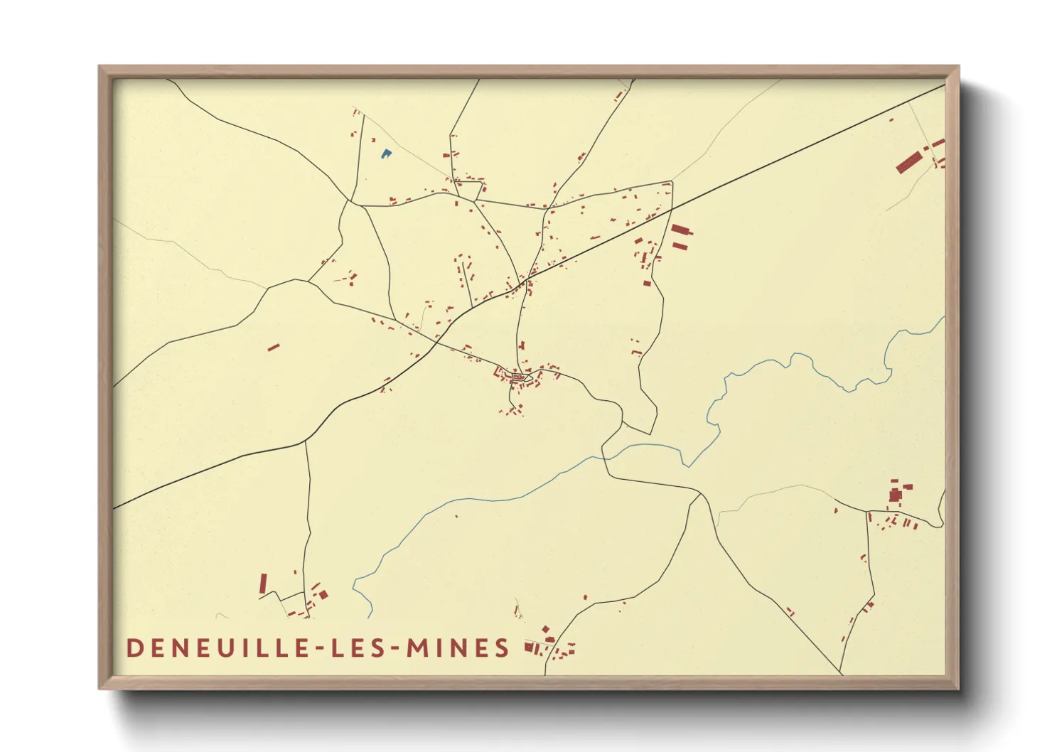 Une affiche de carte sur Deneuille-les-Mines