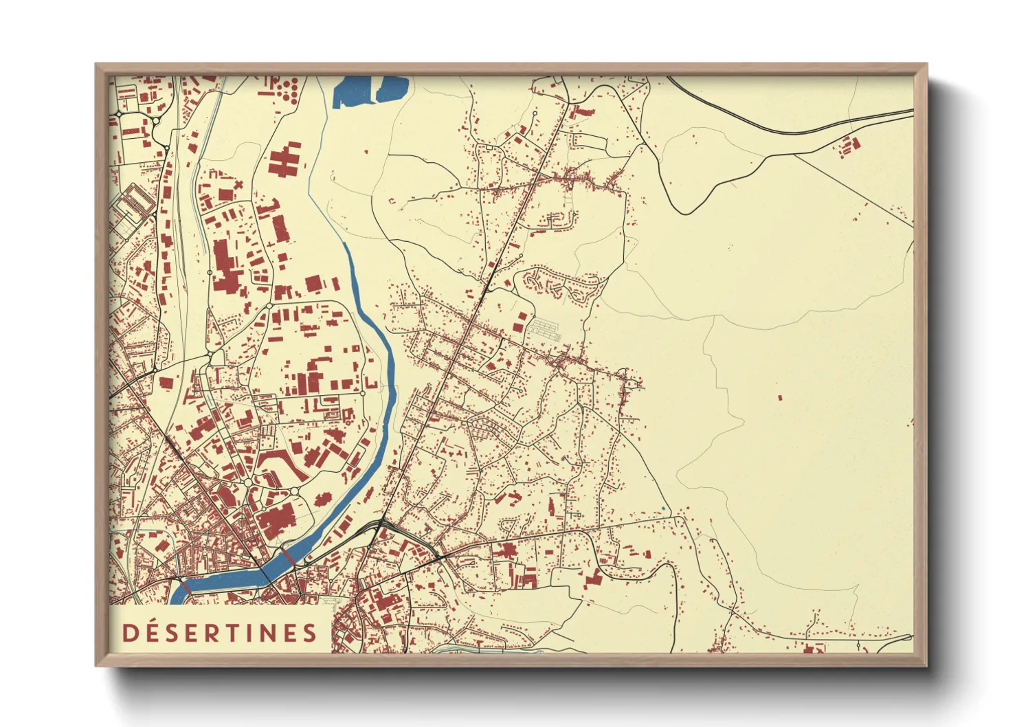 Une affiche de carte sur Désertines