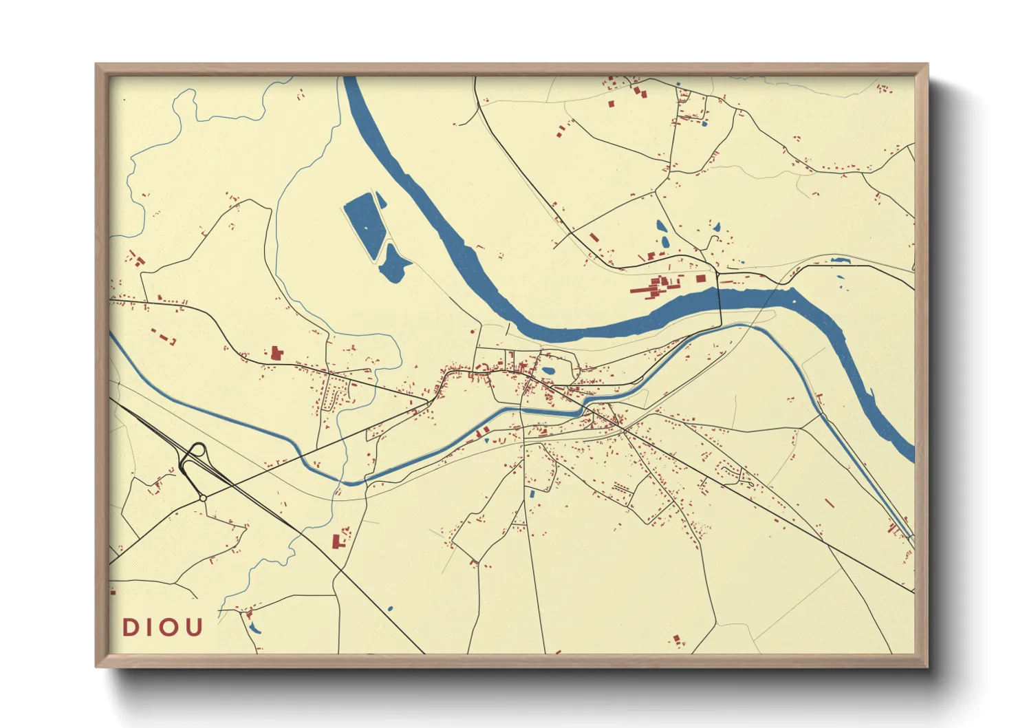 Une affiche de carte sur Diou