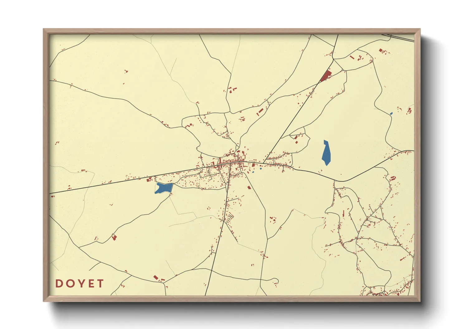 Une affiche de carte sur Doyet