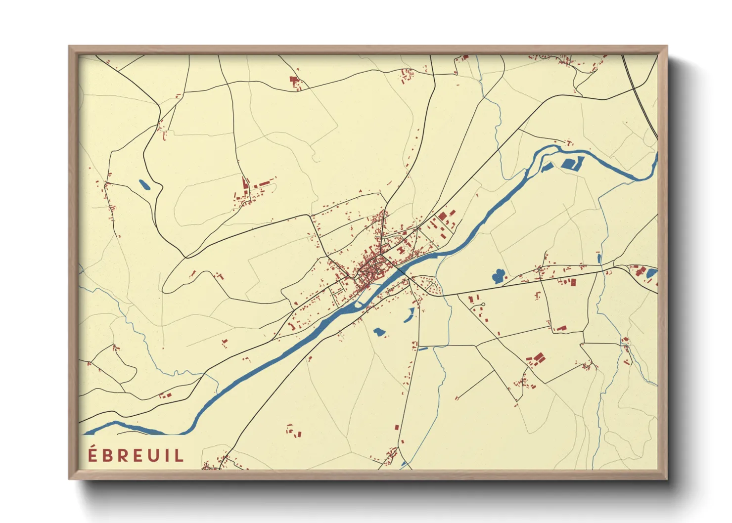 Une affiche de carte sur Ébreuil