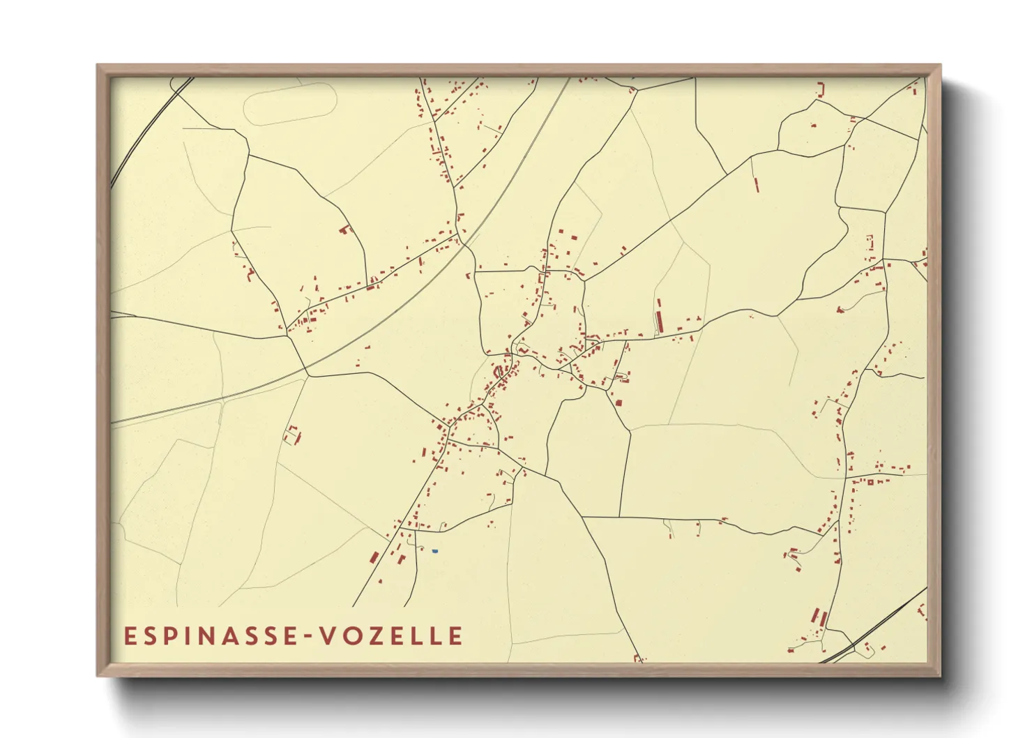 Une affiche de carte sur Espinasse-Vozelle