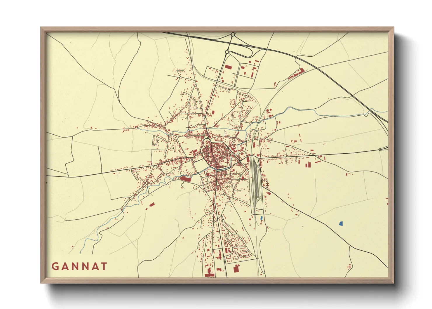 Une affiche de carte sur Gannat
