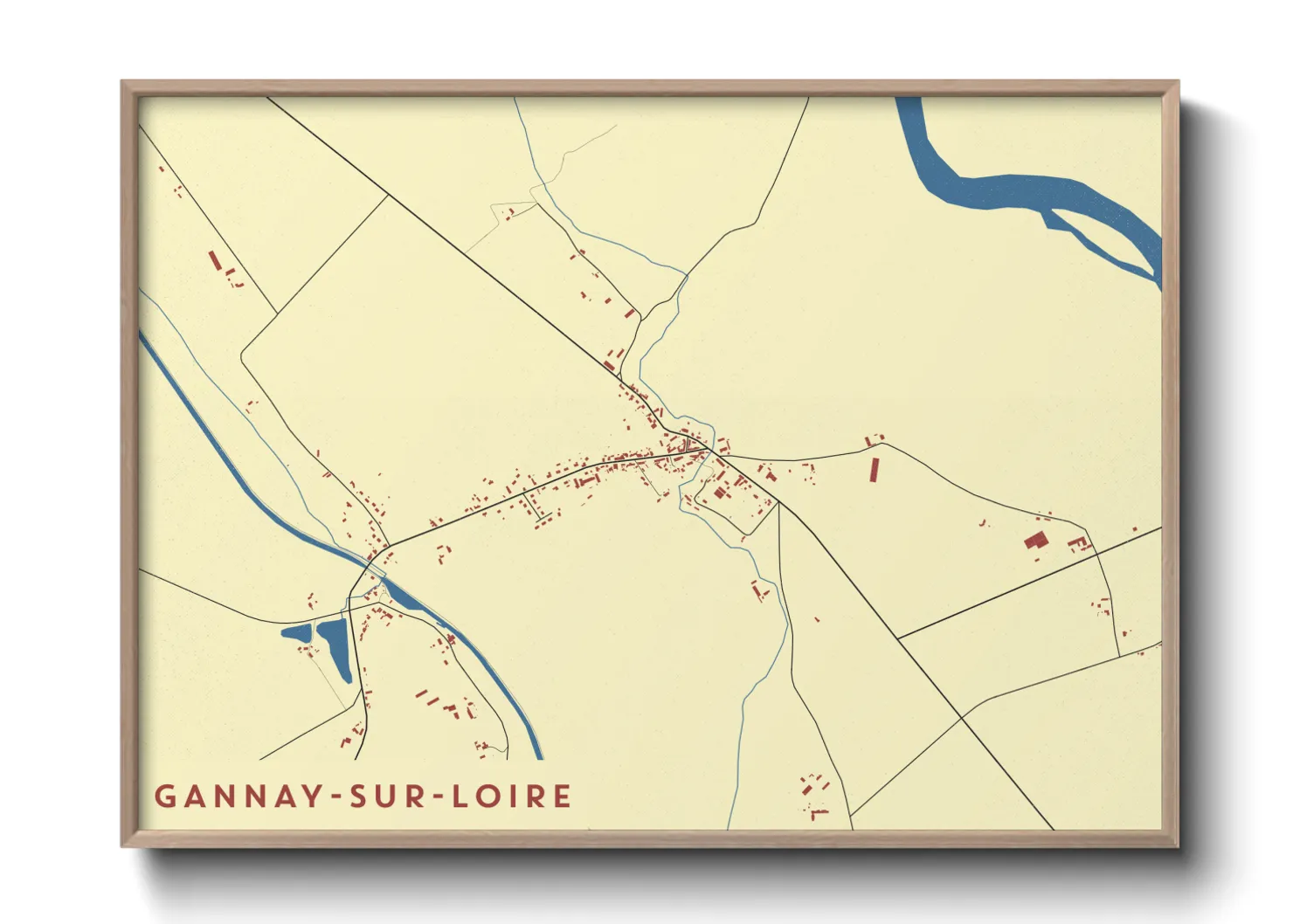 Une affiche de carte sur Gannay-sur-Loire