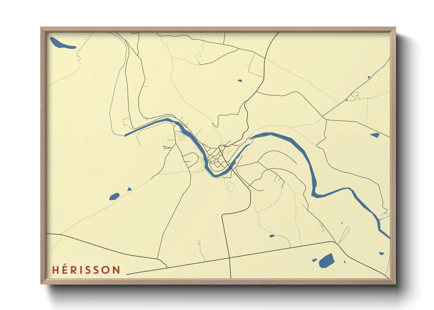 Une affiche de carte sur Hérisson