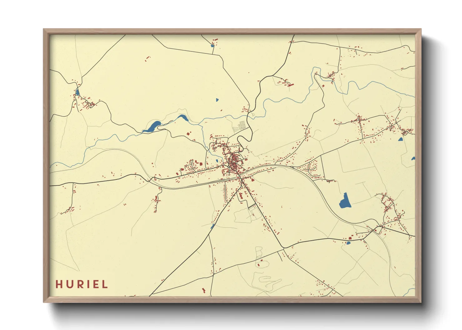 Une affiche de carte sur Huriel