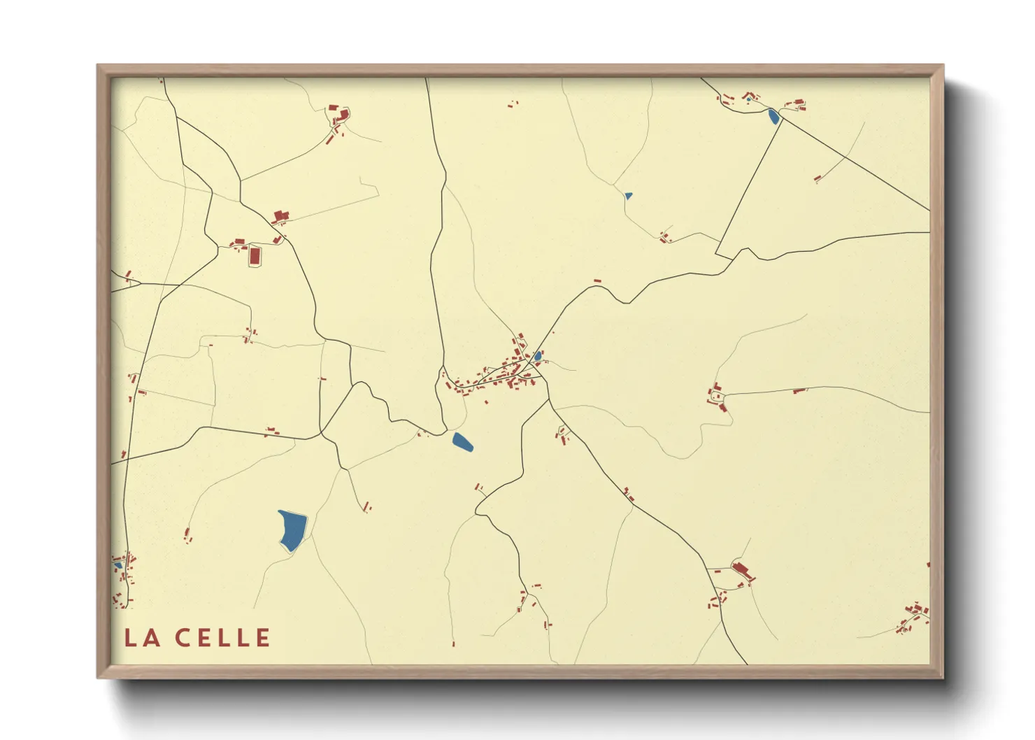 Une affiche de carte sur La Celle