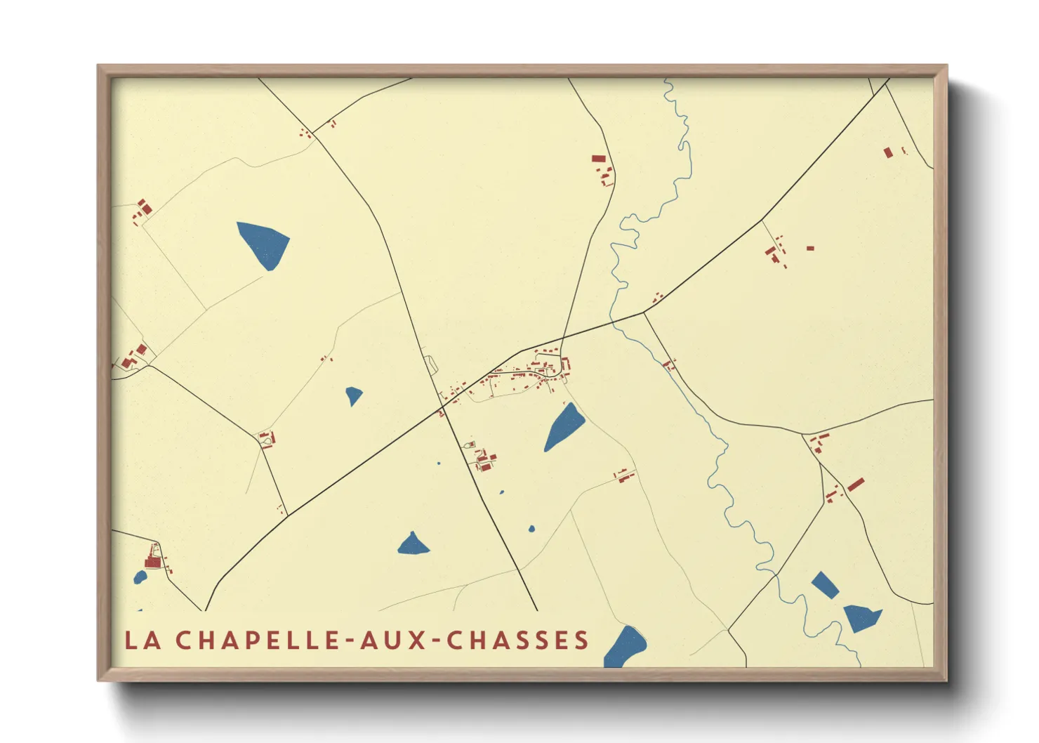 Une affiche de carte sur La Chapelle-aux-Chasses