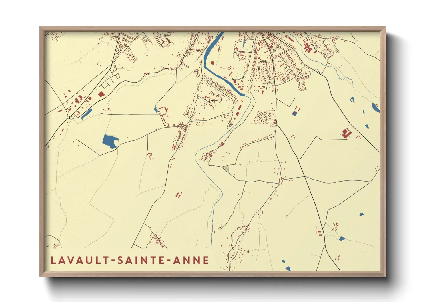 Une affiche de carte sur Lavault-Sainte-Anne