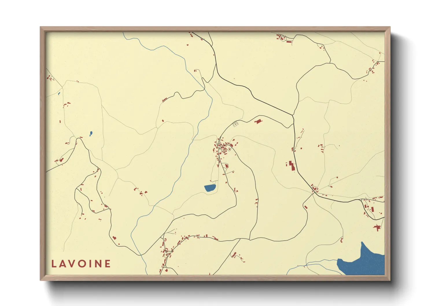 Une affiche de carte sur Lavoine