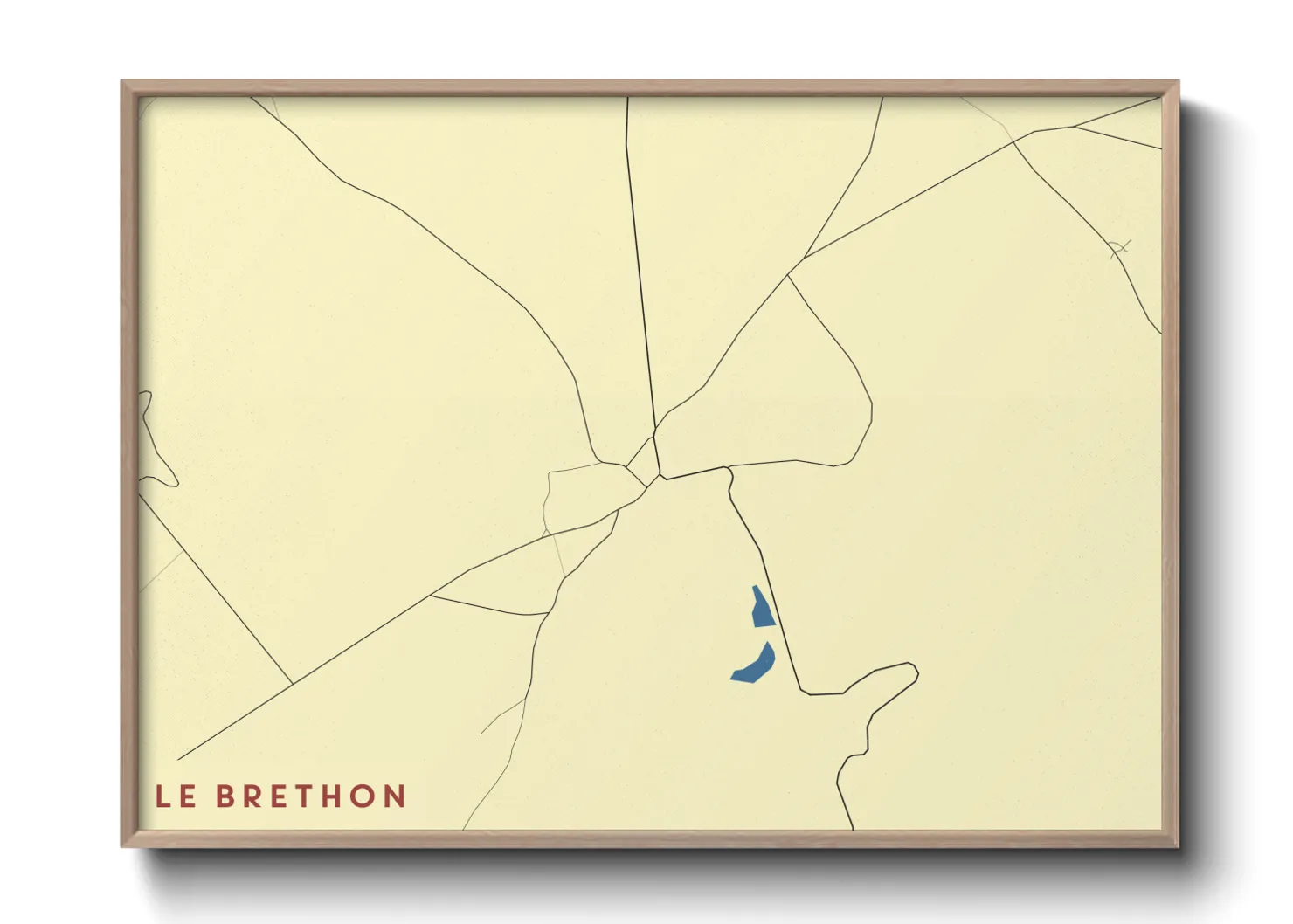 Une affiche de carte sur Le Brethon