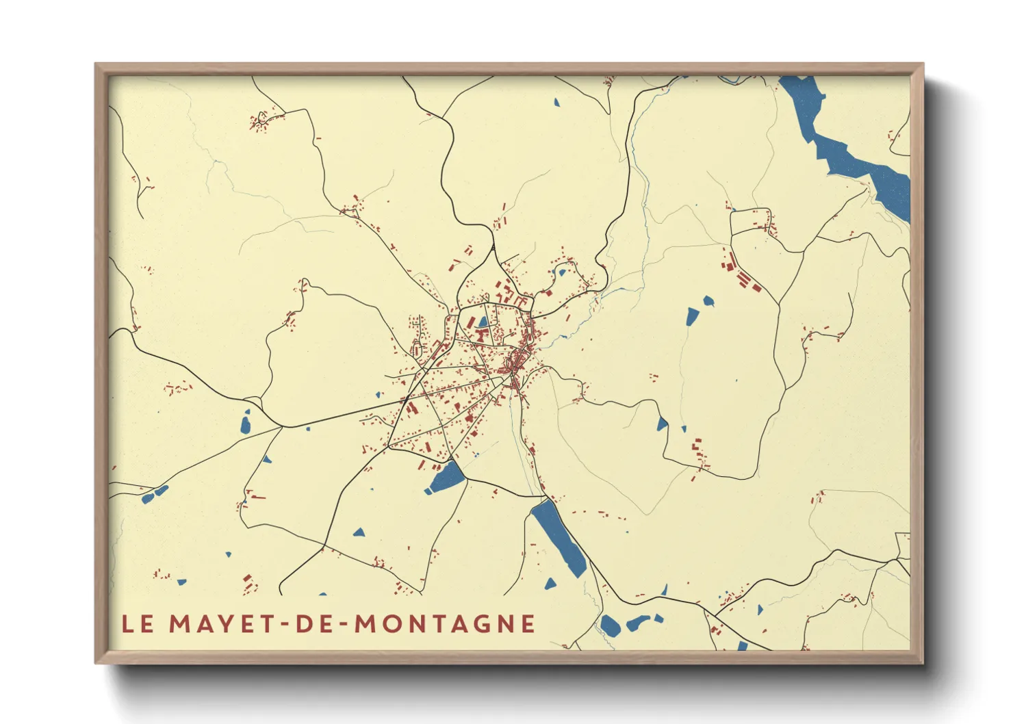 Une affiche de carte sur Le Mayet-de-Montagne