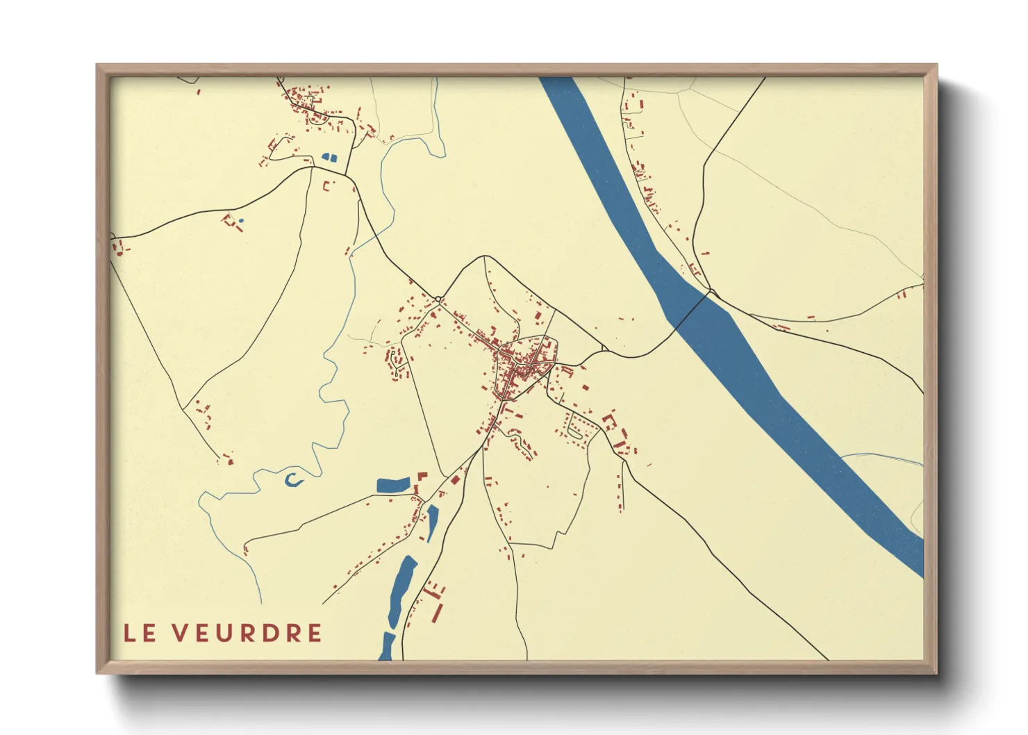 Une affiche de carte sur Le Veurdre