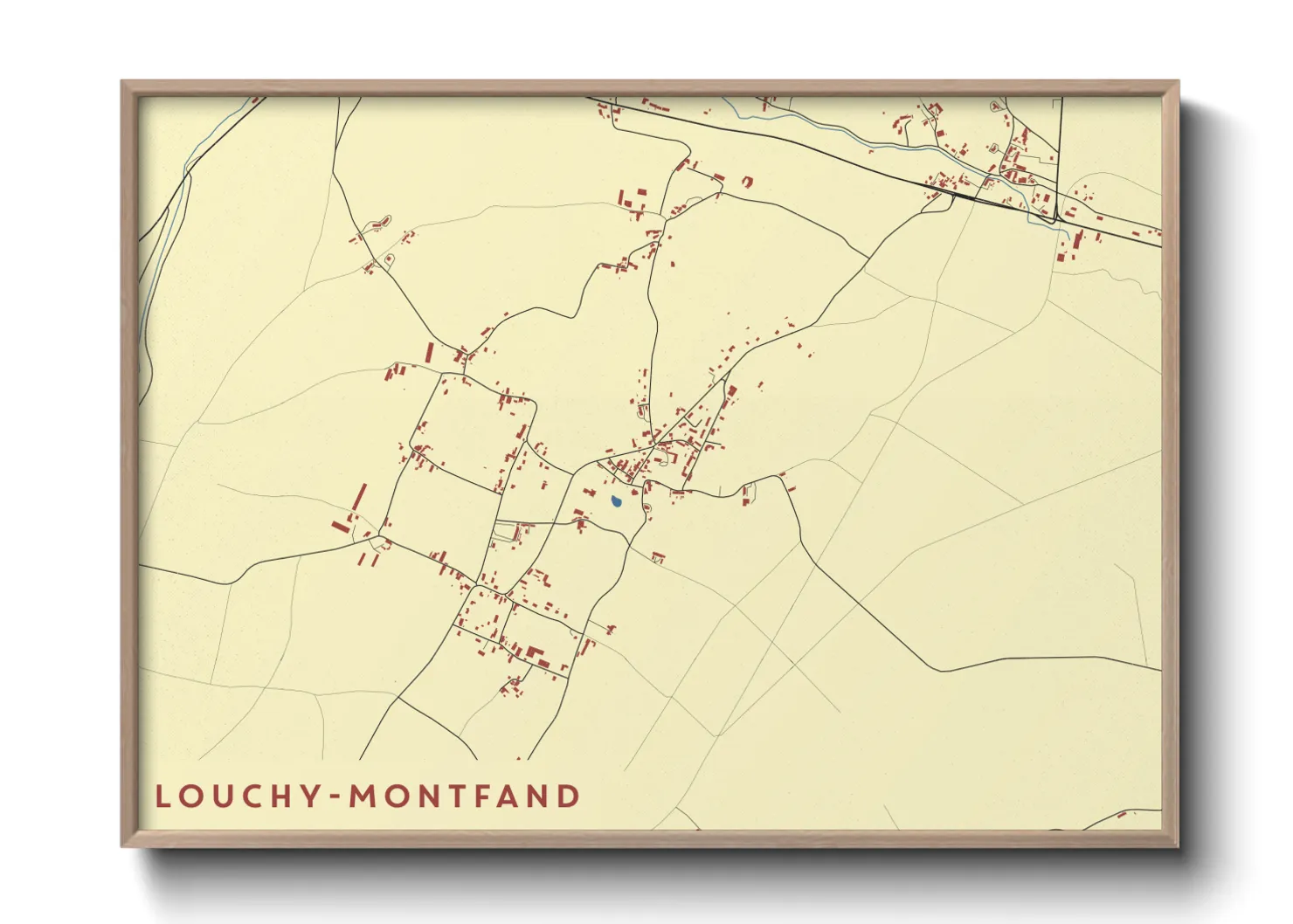 Une affiche de carte sur Louchy-Montfand