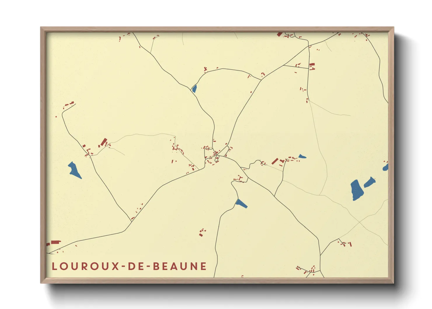 Une affiche de carte sur Louroux-de-Beaune