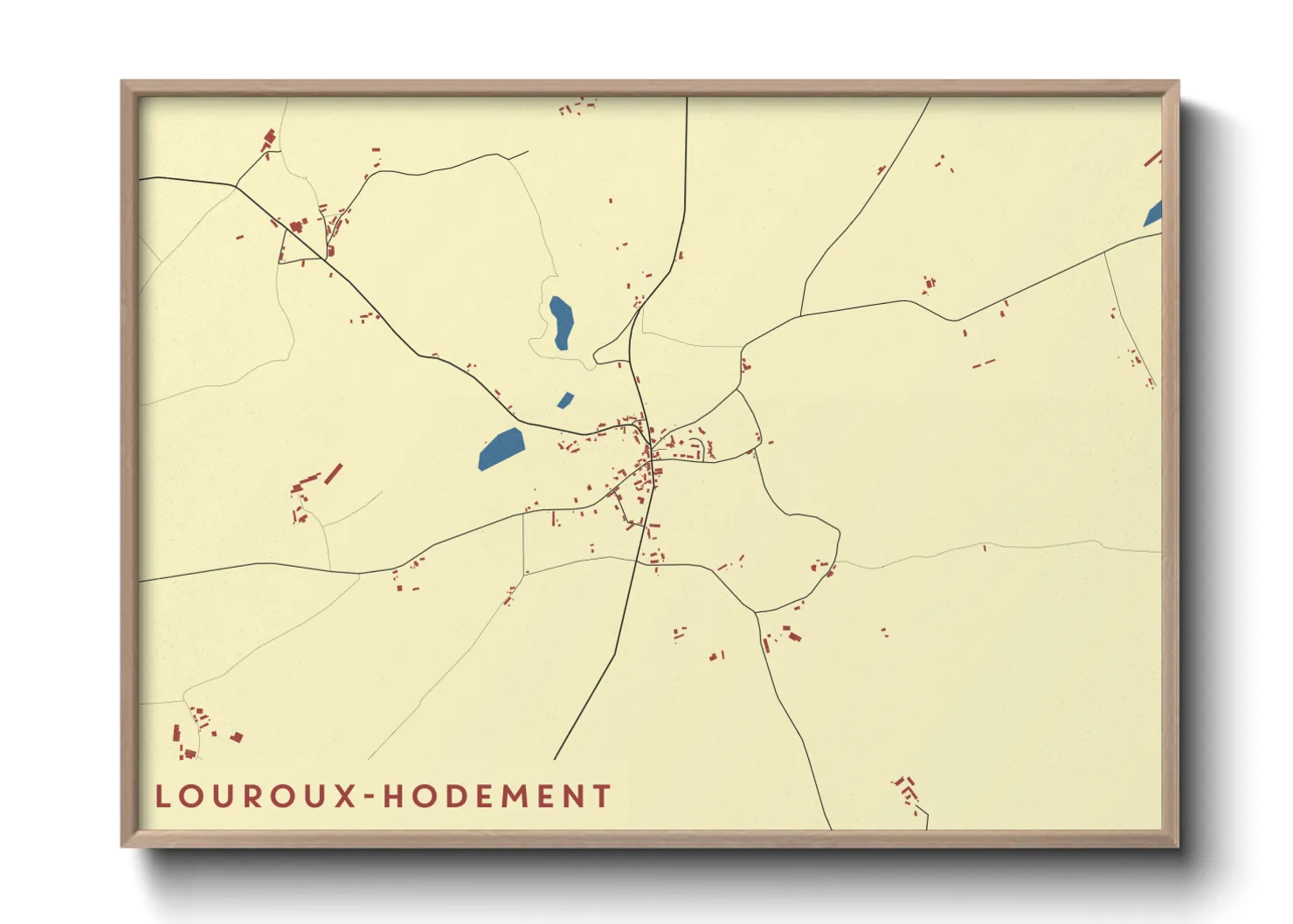 Une affiche de carte sur Louroux-Hodement