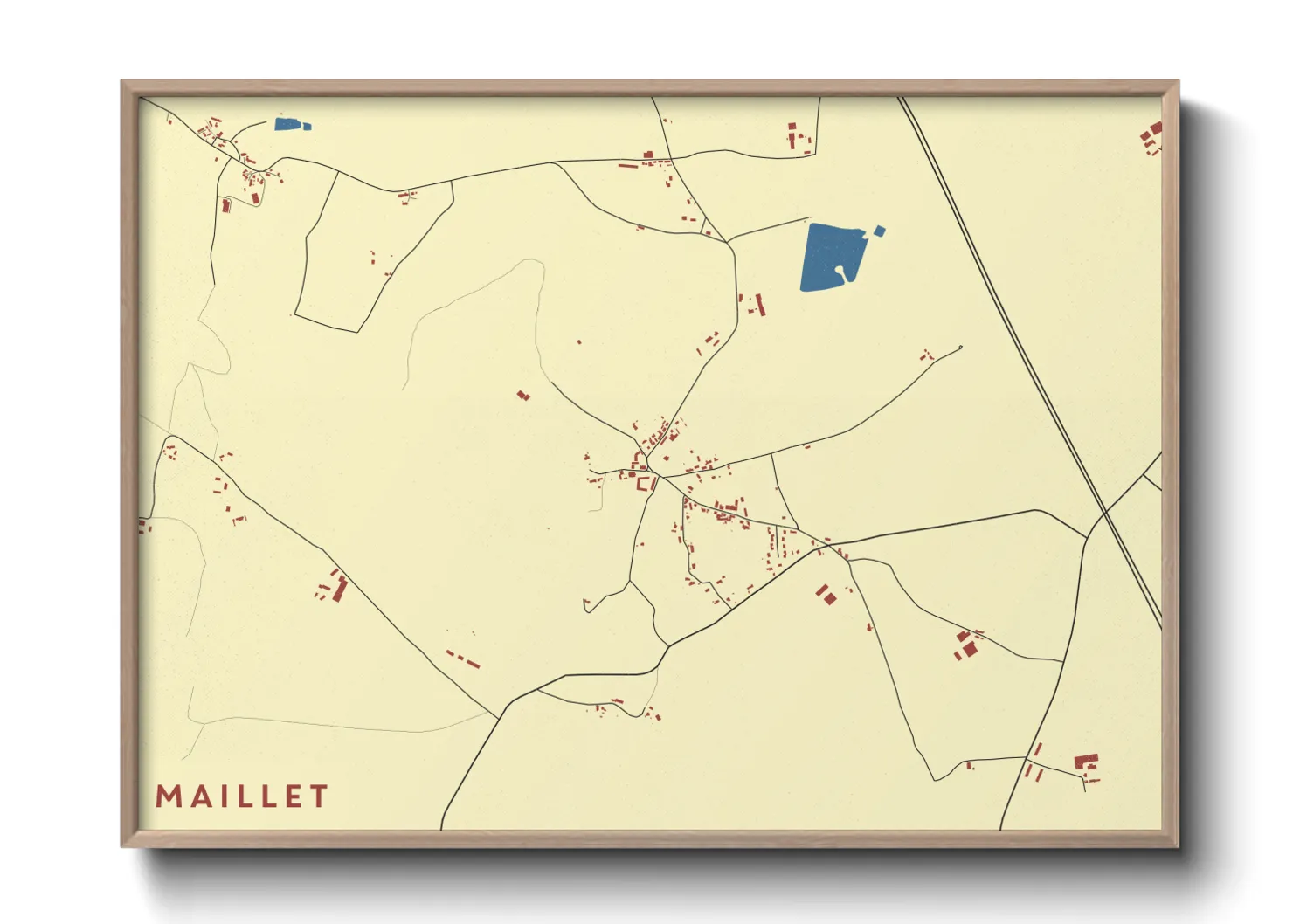 Une affiche de carte sur Maillet