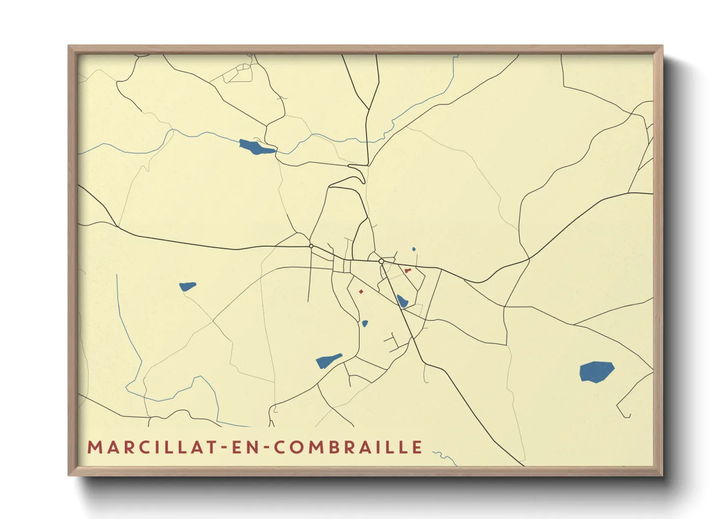 Une affiche de carte sur Marcillat-en-Combraille