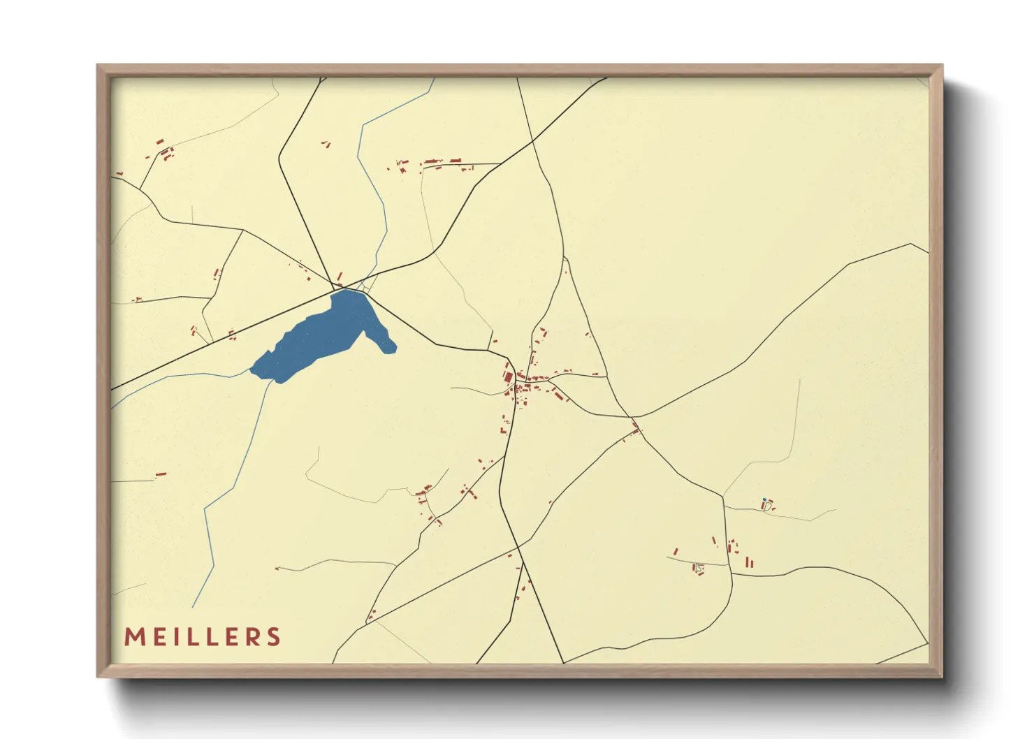 Une affiche de carte sur Meillers