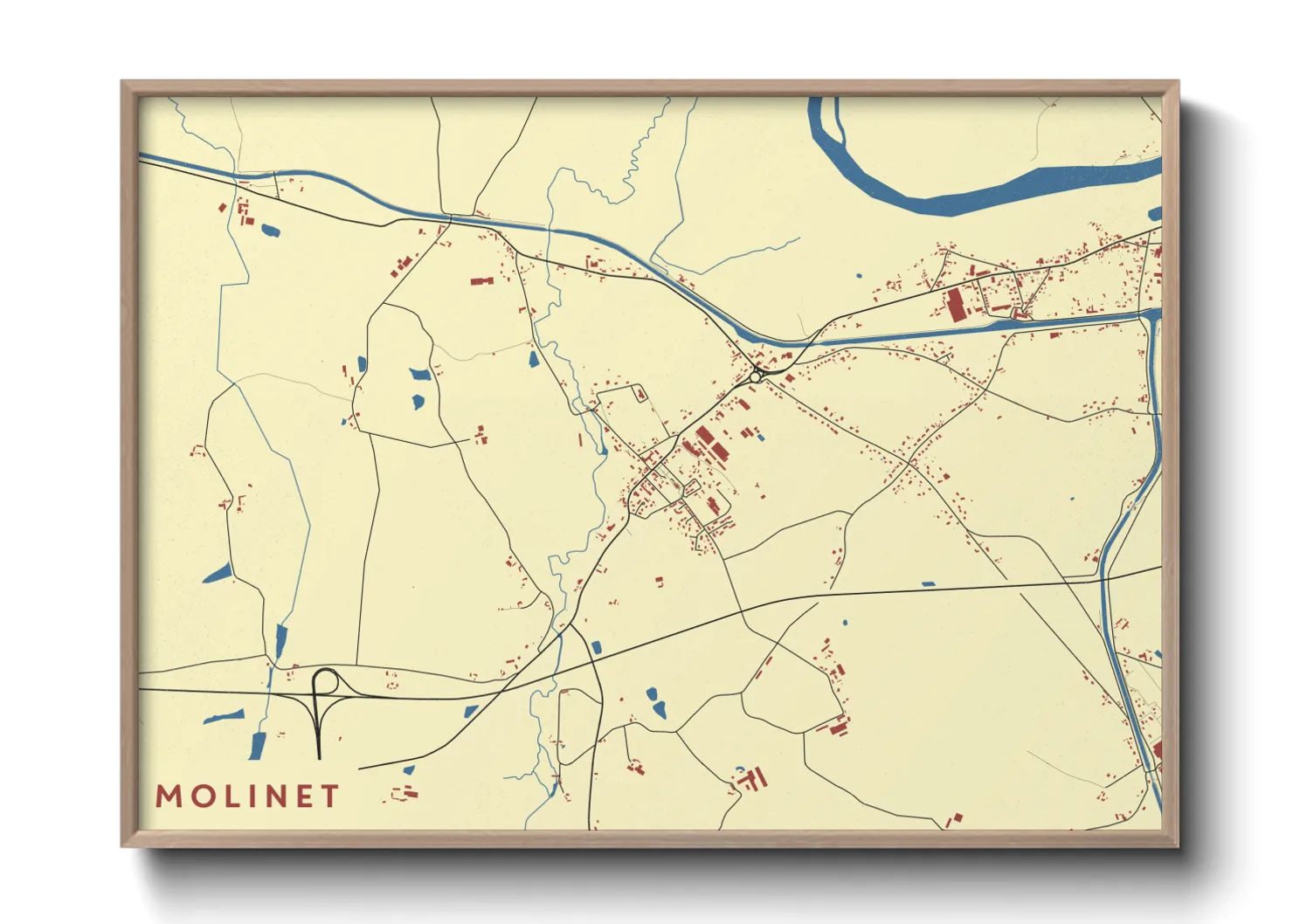 Une affiche de carte sur Molinet