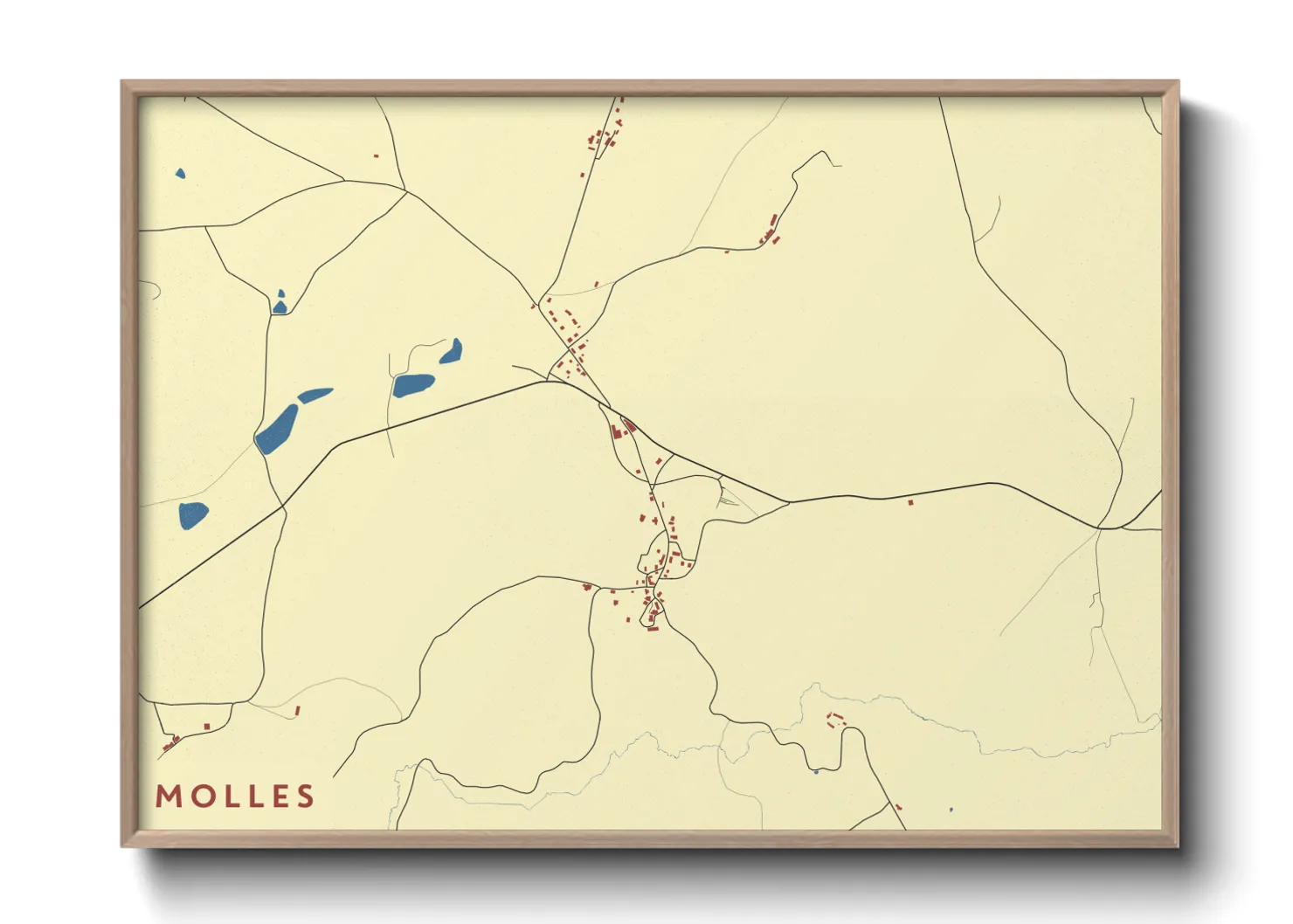 Une affiche de carte sur Molles