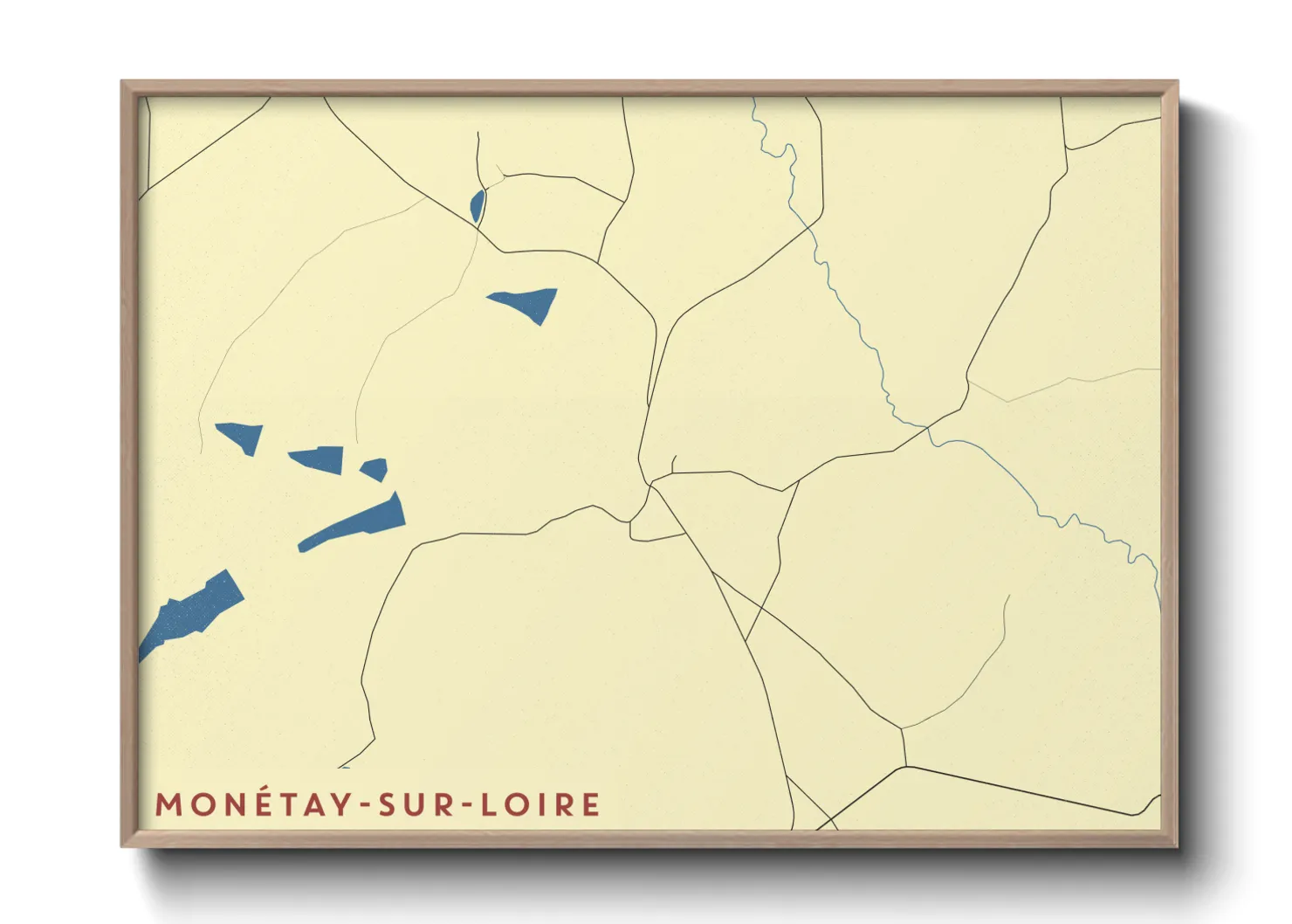 Une affiche de carte sur Monétay-sur-Loire