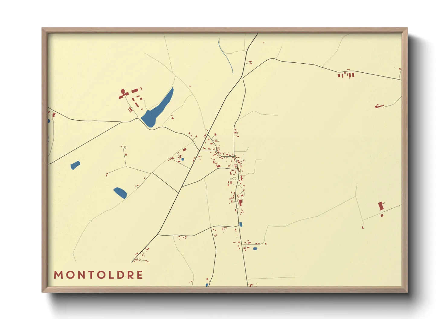 Une affiche de carte sur Montoldre