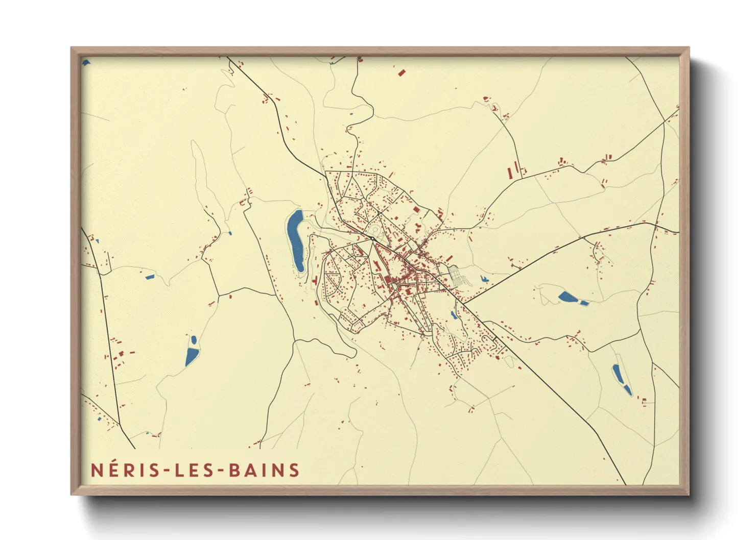 Une affiche de carte sur Néris-les-Bains