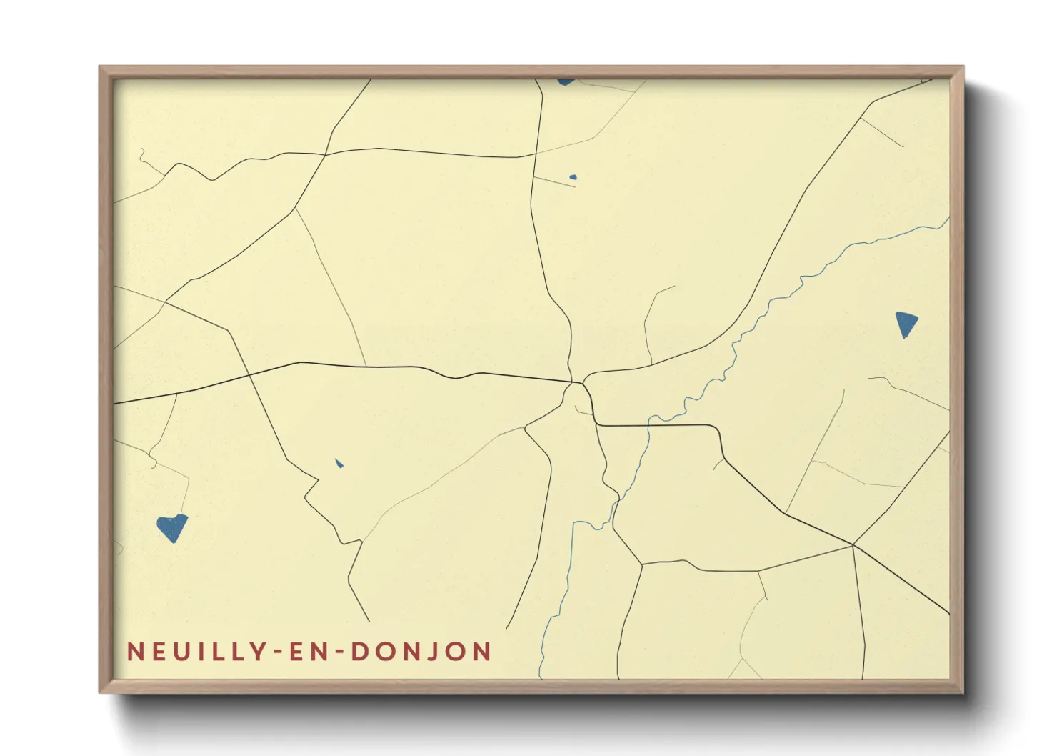 Une affiche de carte sur Neuilly-en-Donjon