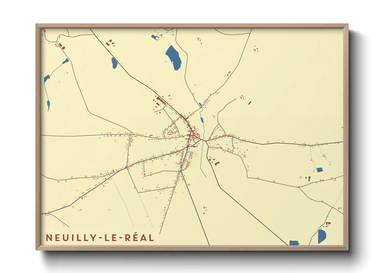 Une affiche de carte sur Neuilly-le-Réal